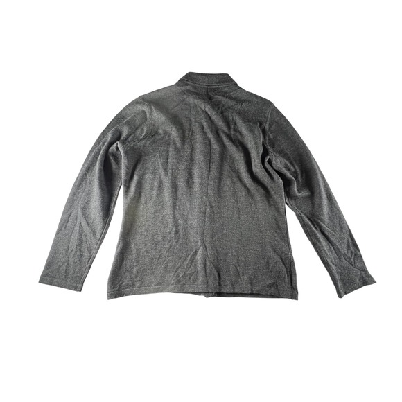 Womens 100% Virgin Wool Gray Button Up Sweater Collared Long Sleeve Soft - Picture 7 of 8